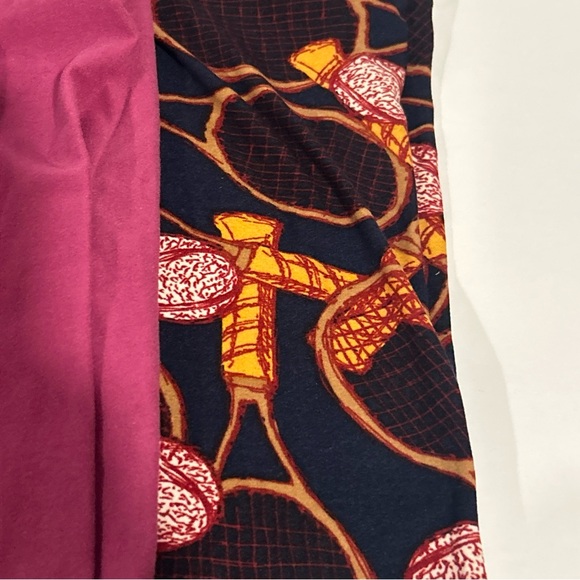 Lot Of 5 NWOT LuLaRoe Kids Leggings Size S/M- FUN colorful Prints, Tennis, Solid - Picture 5 of 5